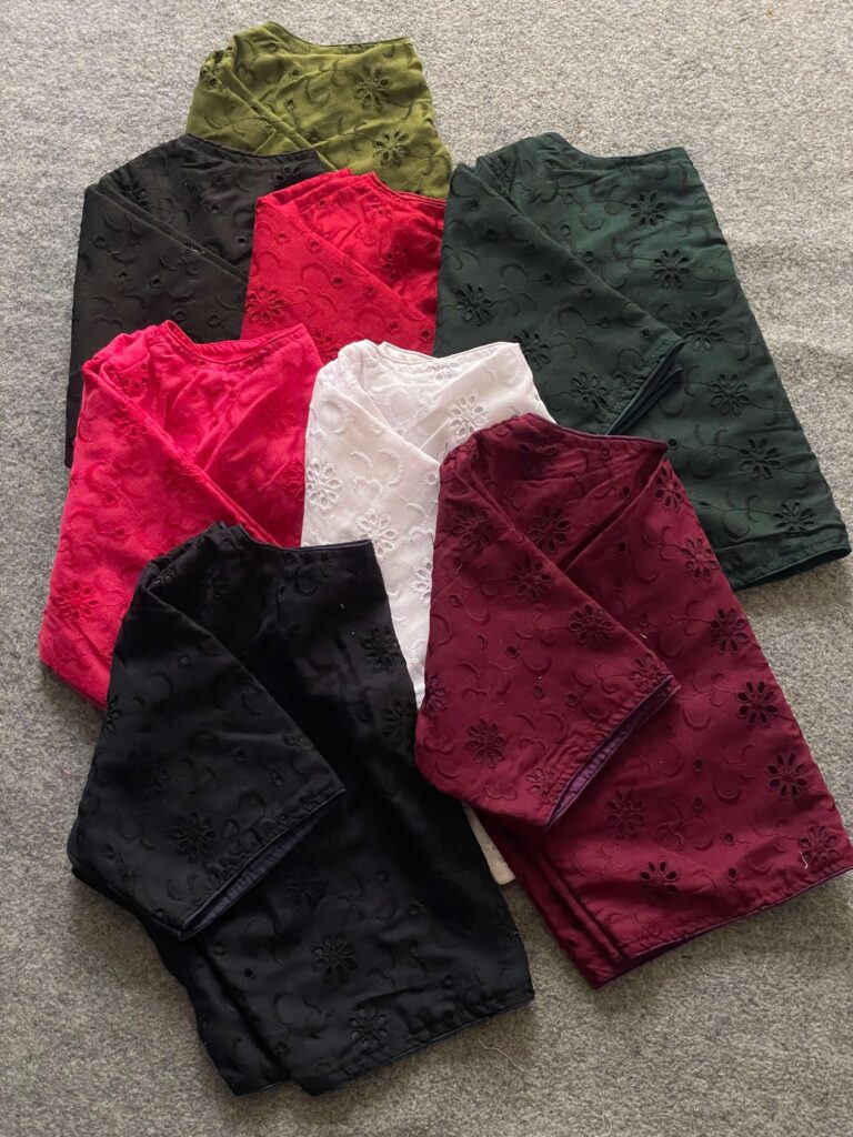 bunch of boat neck blouses in different colours