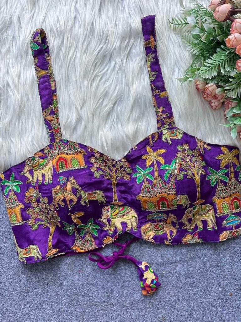 elephant violet blouse design