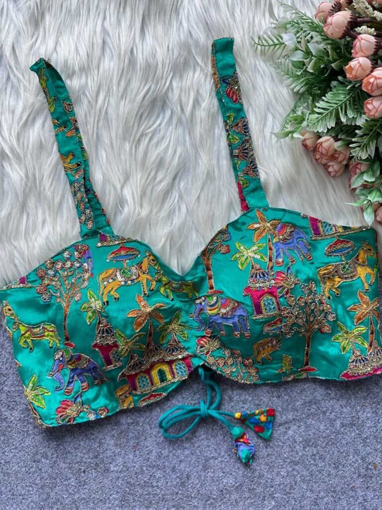 embroidery blouse design for party wear