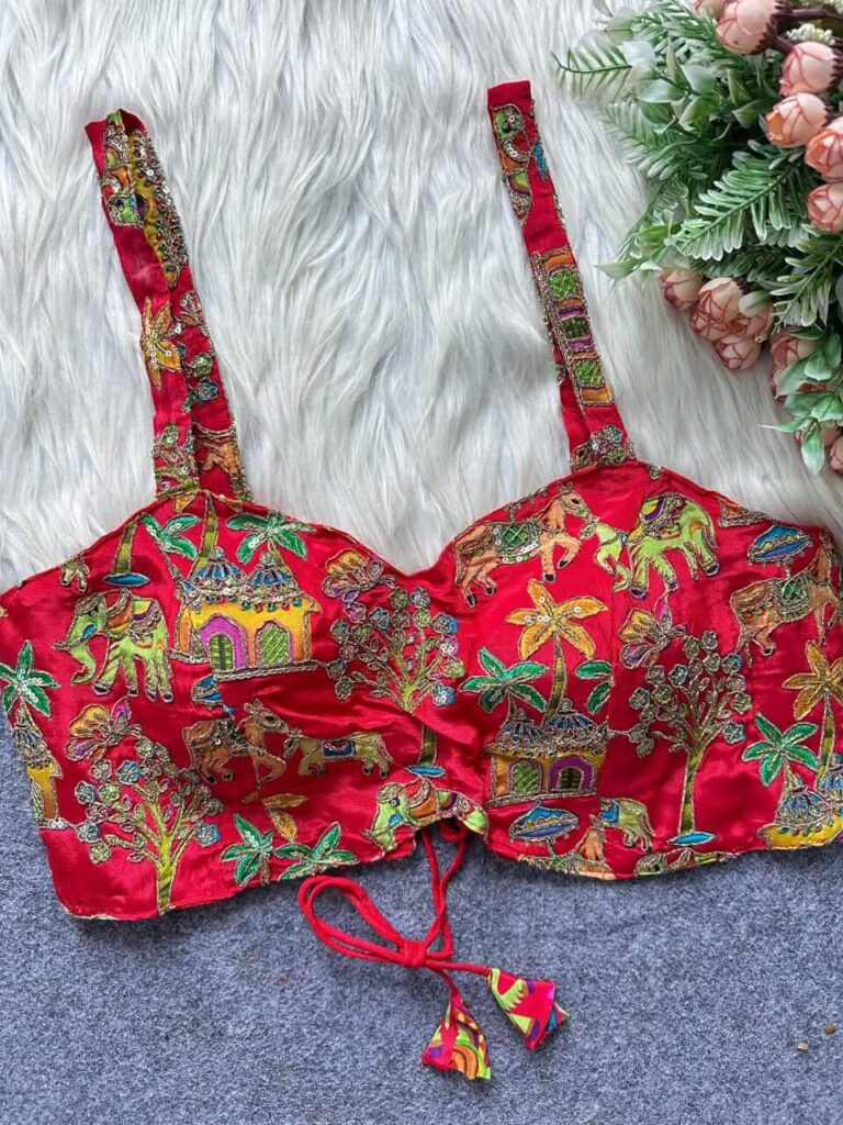 kalamkari embroidered blouse design