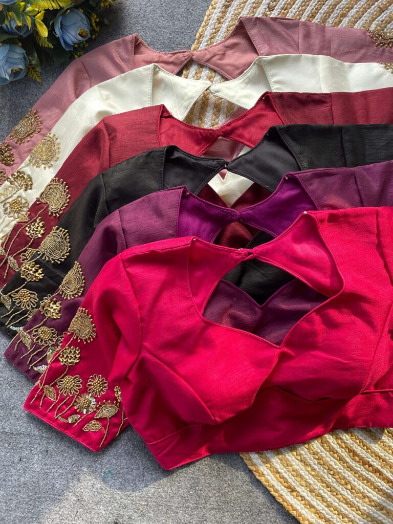 set of boat neck blouse designs